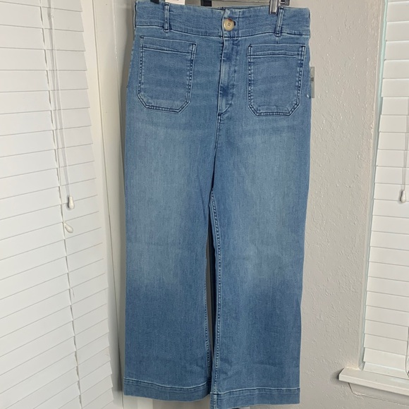 NEW Anthropologie Maeve the collette wide leg flare high rise jeans 31 - Picture 3 of 11
